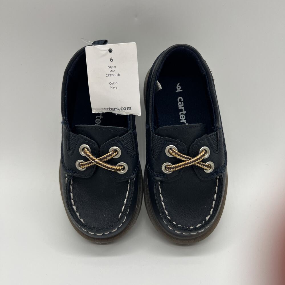 Carter's Mac Navy Slip-On Boat Shoe Casual Synthetic Low Top Kids 6 M